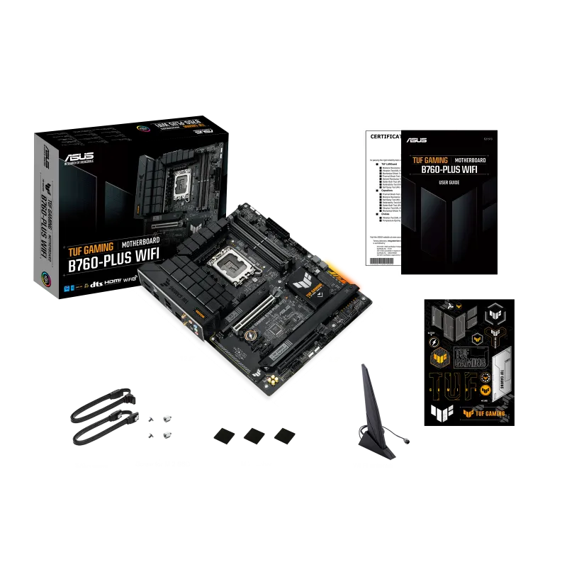 ASUS TUF Gaming B760-Plus WIFI, Intel, LGA 1700, Intel® Celeron®, Intel® Core™ i3, Intel® Core™ i5, Intel® Core™ i7, LGA 1700, DDR5-SDRAM, 128 GB