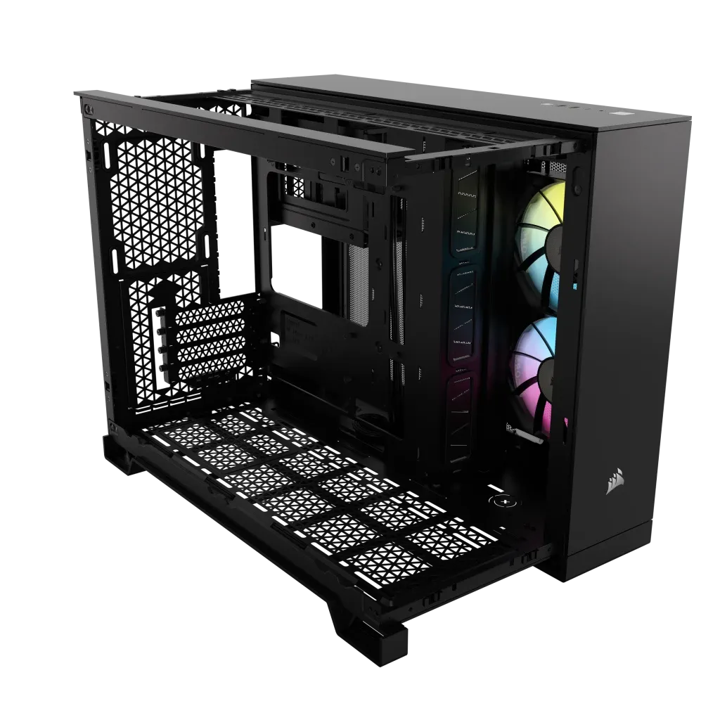 Corsair 2500X RGB, Micro Tower, PC, Black, ATX, 120,140,240,280,360 mm, 2.5,3.5"