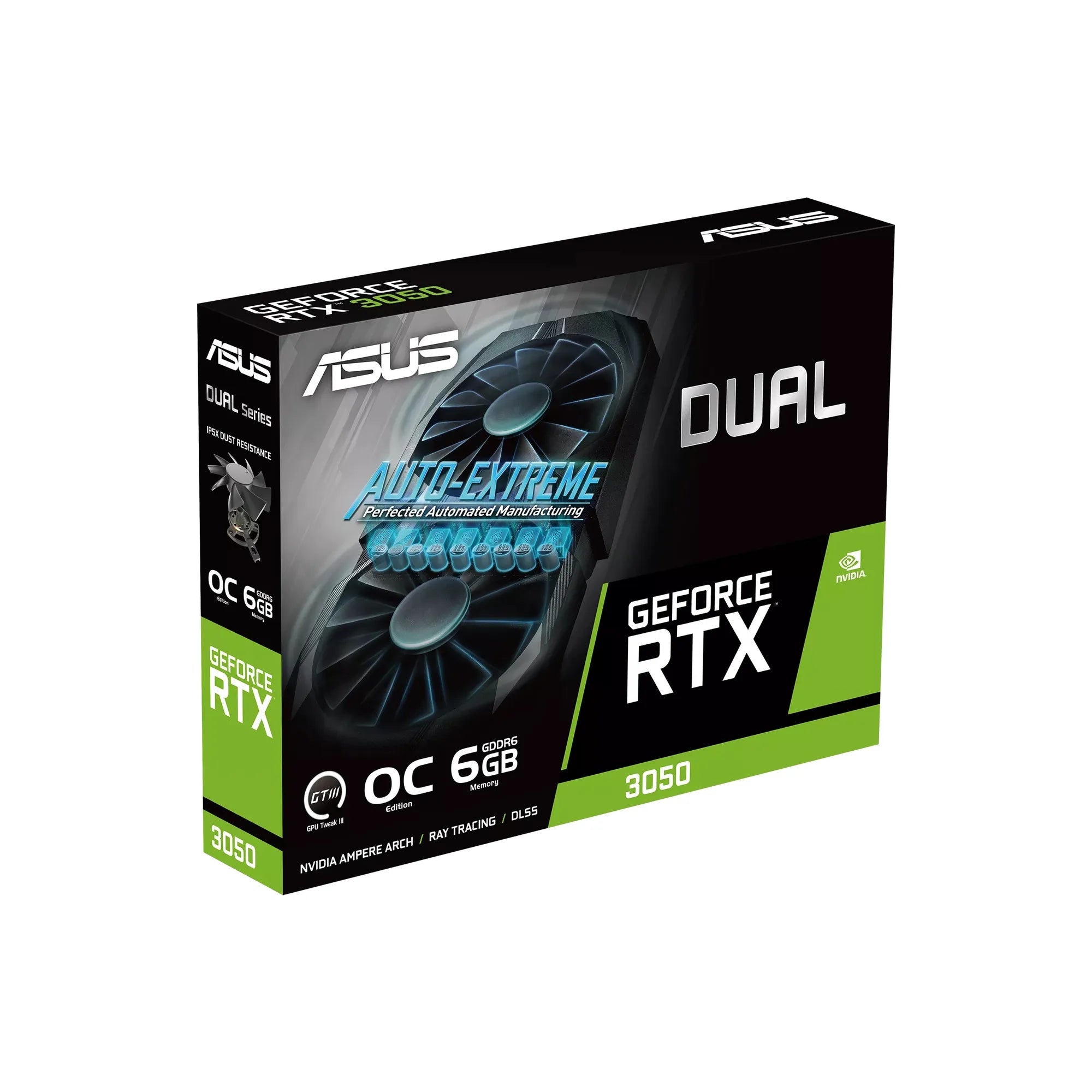 ASUS Dual -RTX3050-O6G, GeForce RTX 3050, 6 GB, GDDR6, 96 bit, 7680 x 4320 pixels, PCI Express 4.0