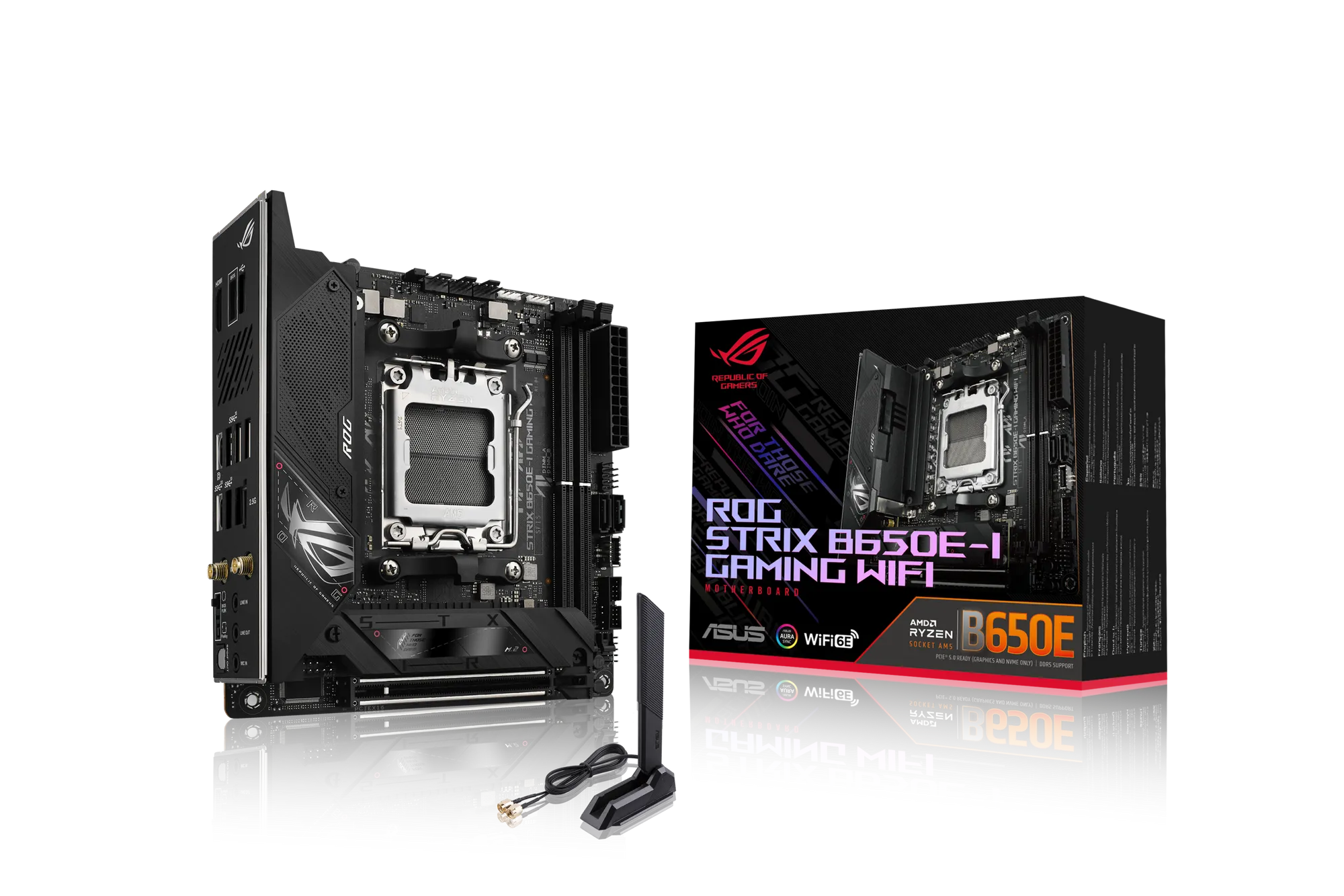 ASUS ROG STRIX B650E-I GAMING WIFI, AMD, Socket AM5, AMD Ryzen™ 7, Socket AM5, DDR5-SDRAM, 64 GB