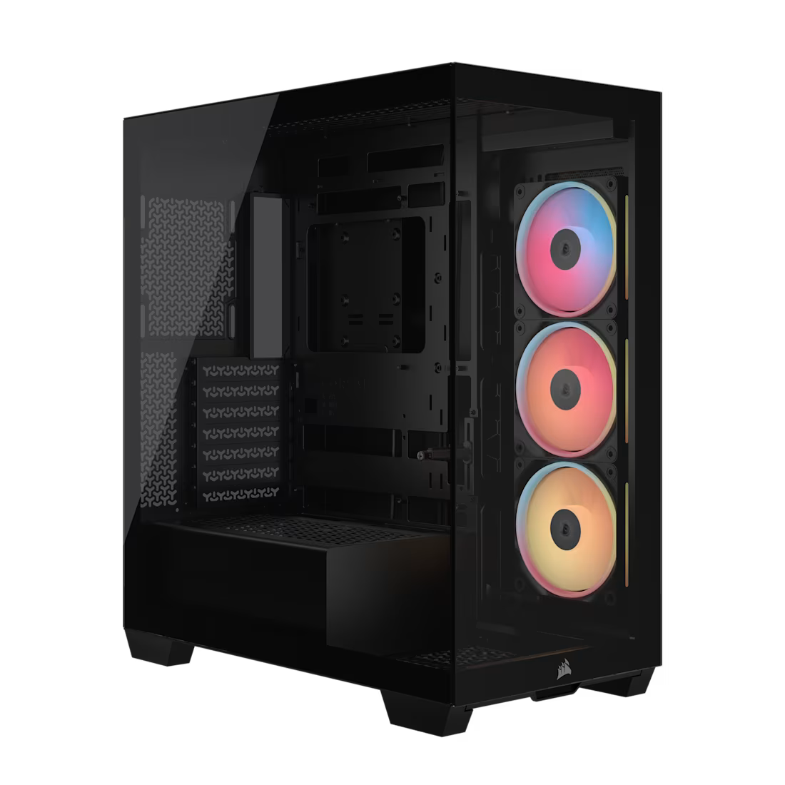 3500X LX-R RGB iCUE LINK Tempered Glass Mid-Tower PC Case; 3x Fans included; 2x 2.5'' ; 2x 3.5''; Black