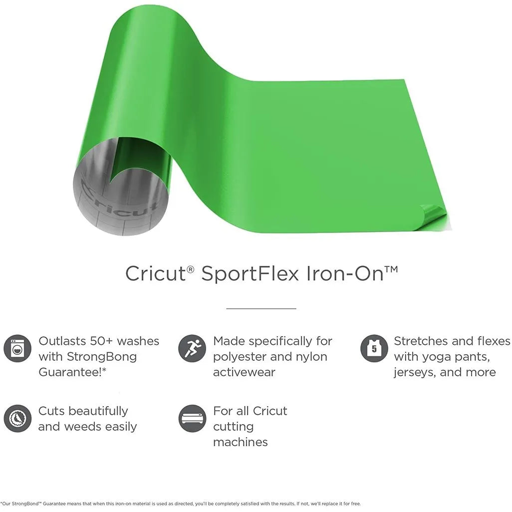 2004440: Cricut SportFlex Iron-On 11.8x24'' (Green Apple)