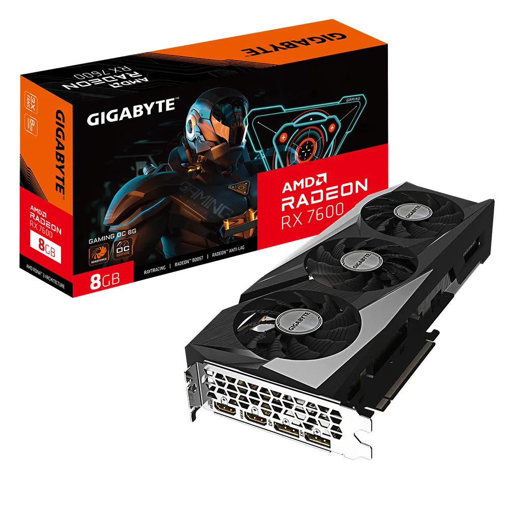 Gigabyte Radeon RX 7600 GAMING OC 8G, Radeon RX 7600, 8 GB, GDDR6, 128 bit, 7680 x 4320 pixels, PCI Express 4.0