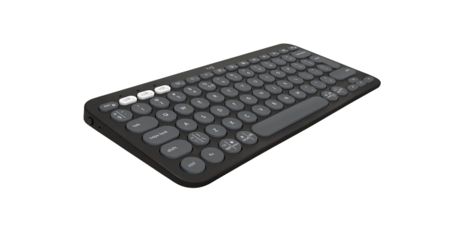 Logitech Pebble Keys 2 K380s, Mini, Wireless, RF Wireless + Bluetooth, Scissor key switch, QWERTY, Graphite