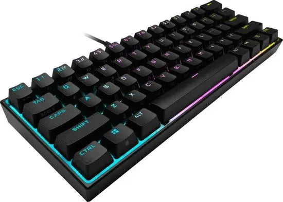 Corsair K65 RGB Mini, 60%, USB, Mechanical, QWERTY, RGB LED, Black