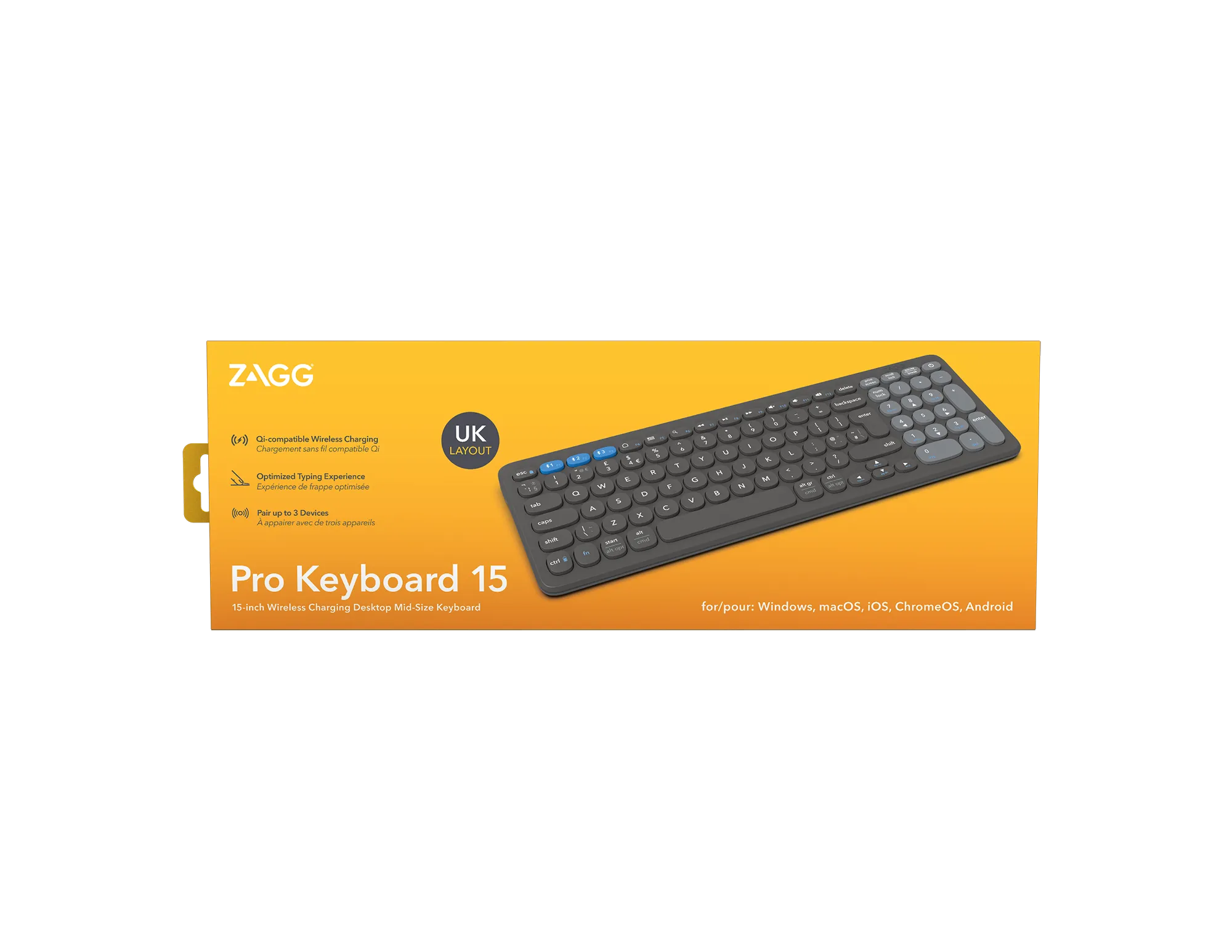 ZAGG Pro Keyboard Mid Size-Charcoal-UK 15''