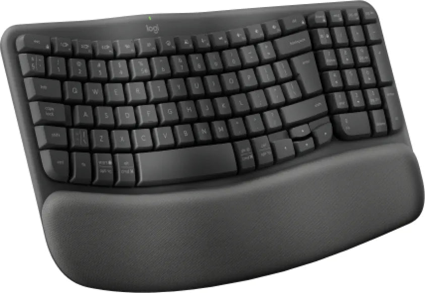 Logitech Wave Keys, Full-size (100%), RF Wireless + Bluetooth, Membrane, QWERTY, Graphite