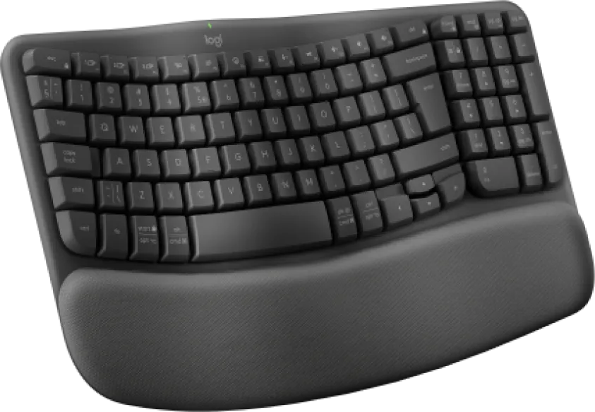 Logitech Wave Keys, Full-size (100%), Wireless, RF Wireless + Bluetooth, Membrane, QWERTY, Graphite