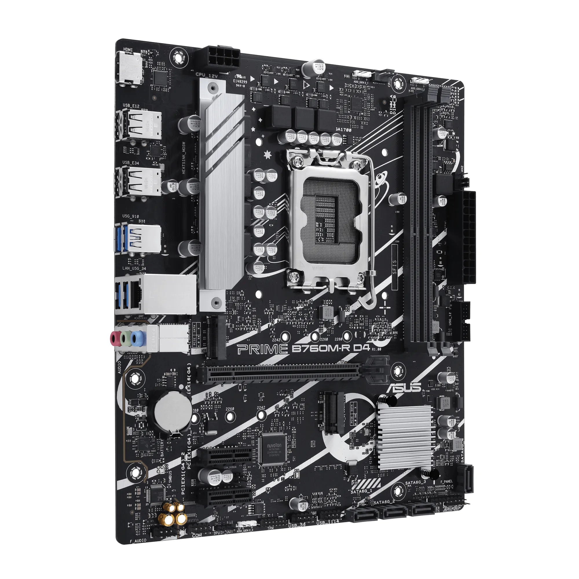 ASUS PRIME B760M-R D4, Intel, LGA 1700, Intel Core i9 14th Gen, Intel Core i3 12th Gen, Intel Core i3 13th Gen, Intel Core i5 12th Gen,..., LGA 1700, DDR4-SDRAM, 64 GB