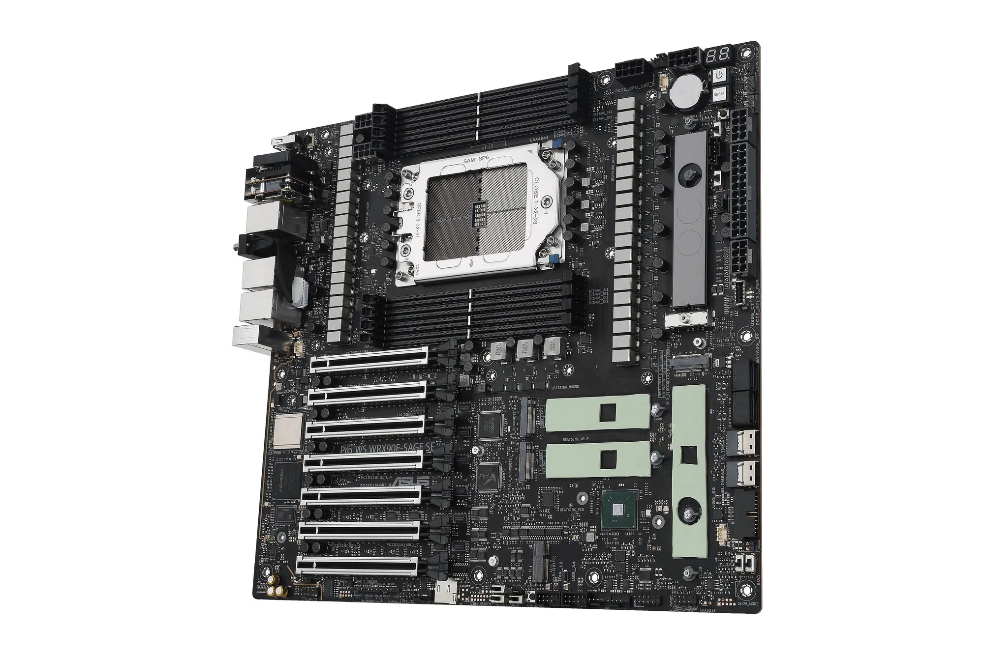 ASUS PRO WS WRX90E-SAGE SE, AMD, Socket sTR5, DDR5-SDRAM, DIMM, Octa-channel, M.2, SATA III, SlimSAS