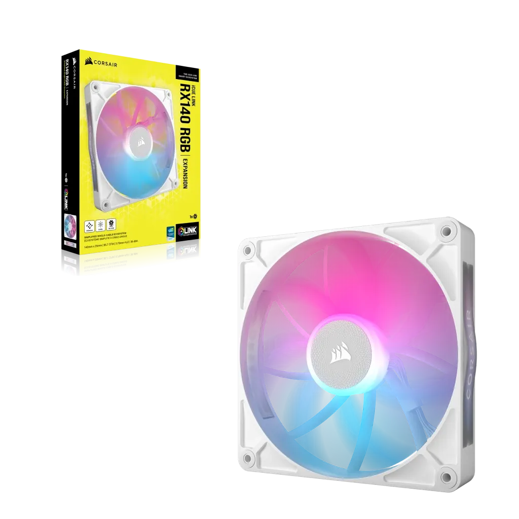 Corsair iCUE LINK RX140 RGB, Fan, 14 cm, 300 RPM, 1700 RPM, 36 dB, 94.7 cfm