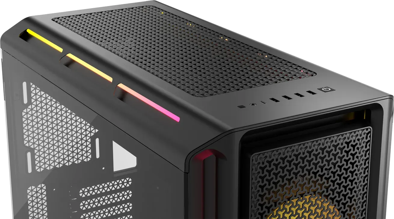 Corsair iCUE LINK 5000T LX RGB, Midi Tower, PC, Black, ATX, EATX, micro ATX, Mini-ITX, Plastic, Steel, Tempered glass, Gaming