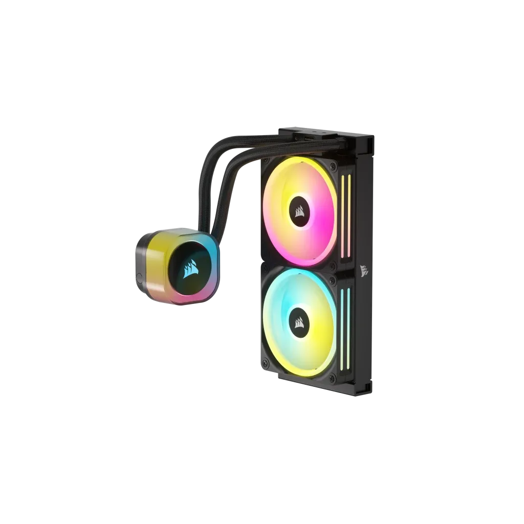 Corsair H100I, Liquid cooling kit, 12 cm, 480 RPM, 2400 RPM, 63.1 cfm, Black