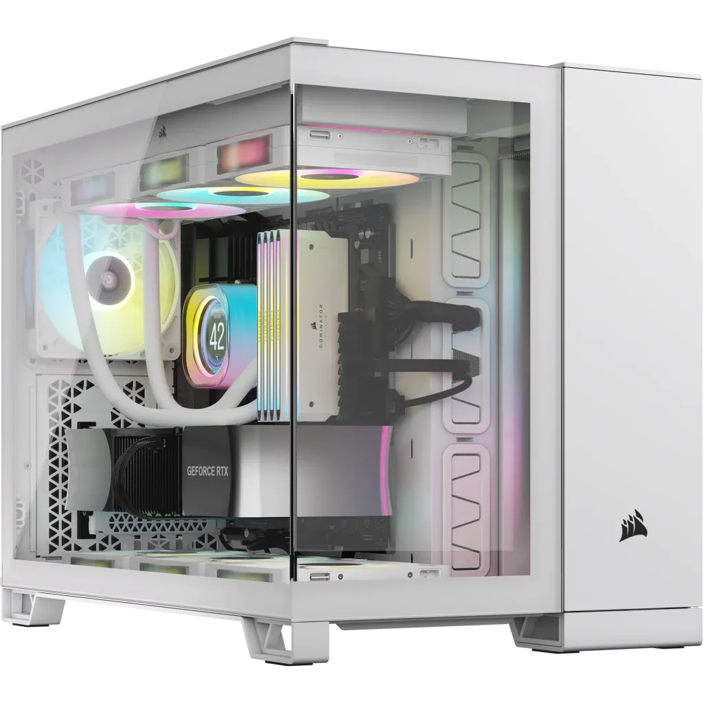 Corsair 2500X RGB, Micro Tower, PC, White, ATX, 120,140,240,280,360 mm, 304 mm