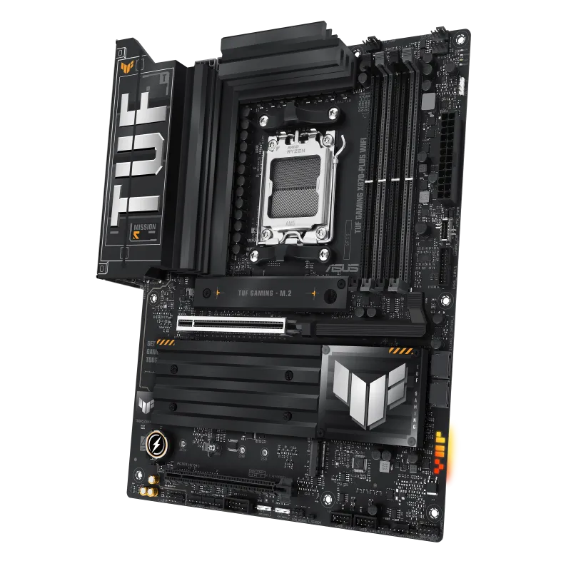 ASUS TUF GAMING X870-PLUS WIFI, AMD, Socket AM5, AMD Ryzen 7 7th Gen, AMD Ryzen 7 8th Gen, AMD Ryzen 9 7th Gen, AMD Ryzen 9 8th Gen, AMD Ryzen 9..., DDR5-SDRAM, 192 GB, DIMM