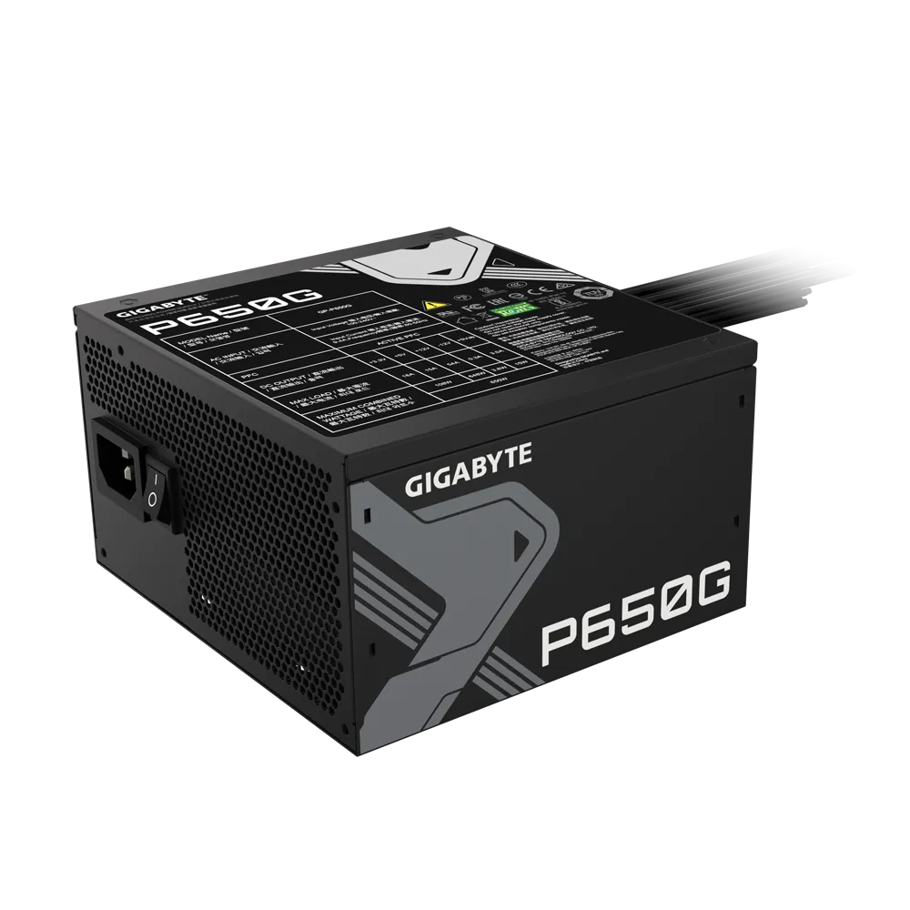 GIGABYTE GP-P650G, 650 W, 100 - 240 V, 12 - 6 A, 12 A, 6 A, Active