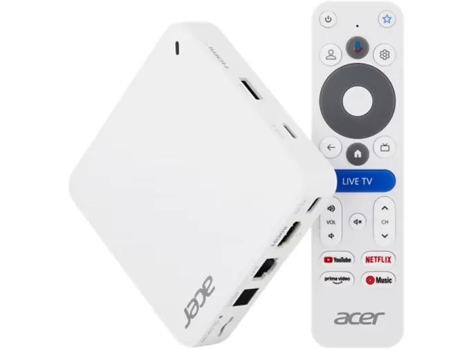 Acer AiTV 4K UHD Google Streaming Device 2GB 16/32-bit DDR4 LPDDR4 RAM; 32GB Storage