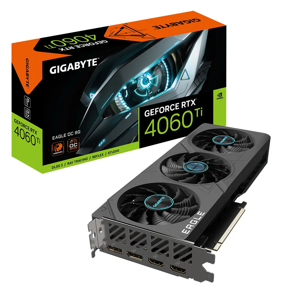 Gigabyte GeForce RTX 4060 Ti EAGLE OC 8G, GeForce RTX 4060 Ti, 8 GB, GDDR6, 128 bit, 7680 x 4320 pixels, PCI Express 4.0