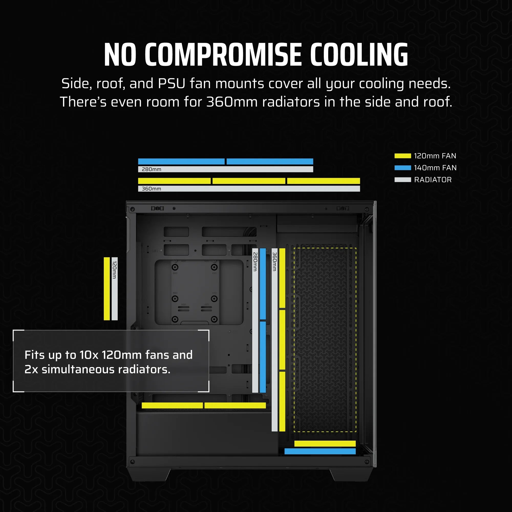 Corsair 3500X, Midi Tower, PC, Black, EATX, Gaming, 17 cm