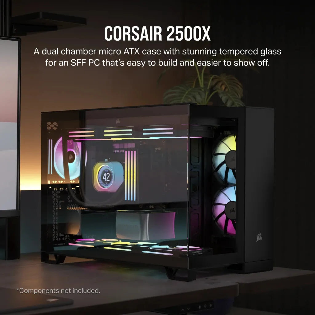 Corsair 2500D AIRFLOW, Midi Tower, PC, Black, ATX, 18 cm, 40 cm