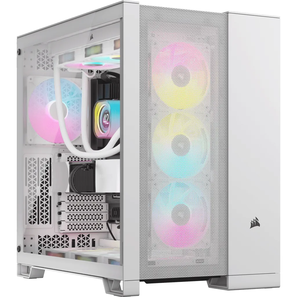 Corsair 6500D AIRFLOW, Midi Tower, PC, White, ATX, 19 cm, 40 cm