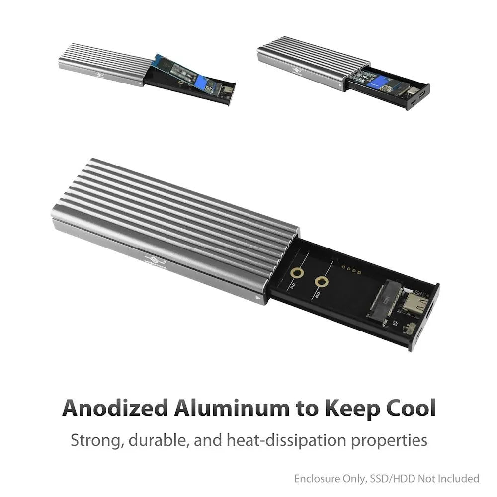 M.2 NVMe SSD To USB 3.2 Gen 2x1 Type C Enclosure; Revised Toolless
