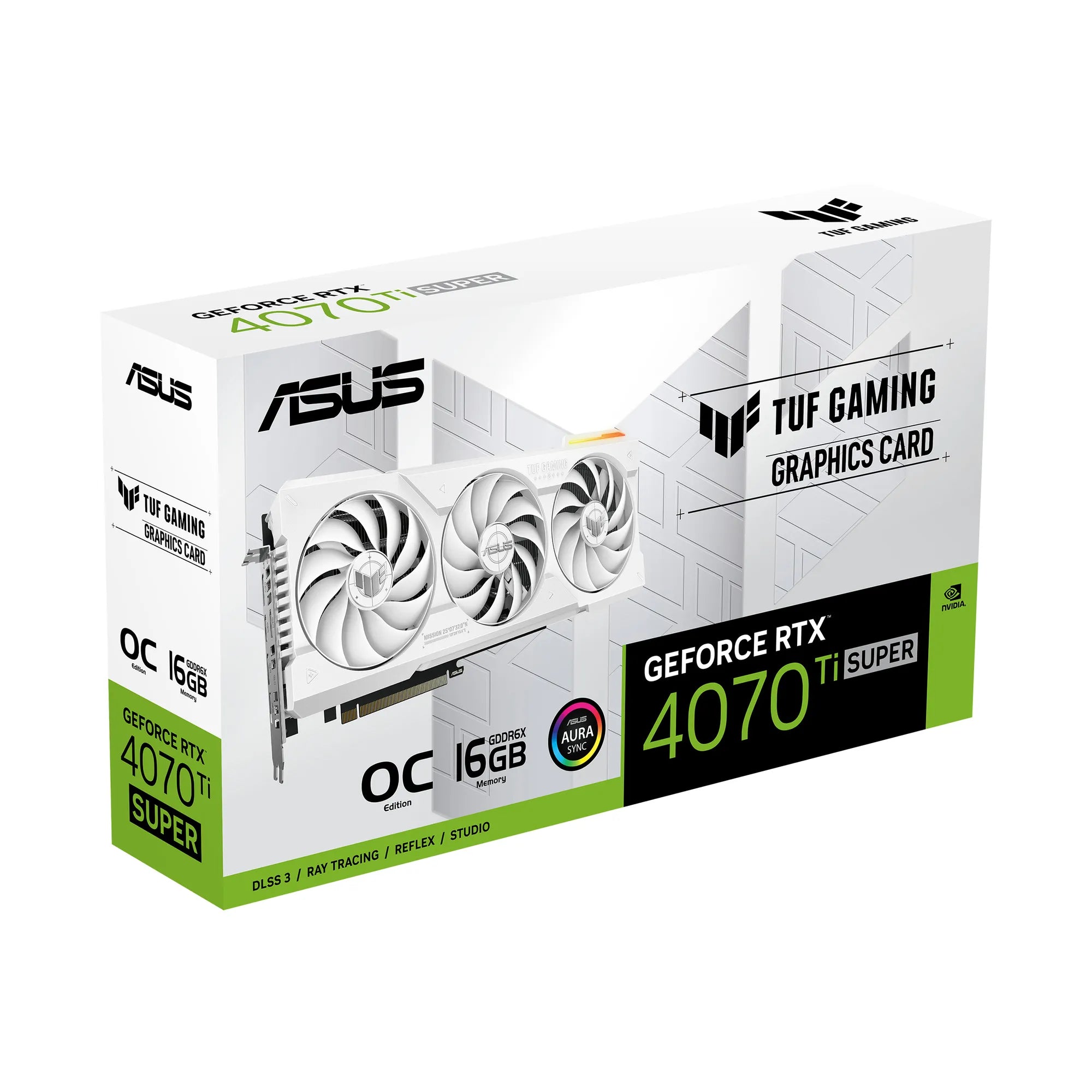 ASUS TUF Gaming TUF-RTX4070TIS-O16G-WHITE-GAMING, GeForce RTX 4070 Ti SUPER, 16 GB, GDDR6X, 256 bit, 7680 x 4320 pixels, PCI Express 4.0