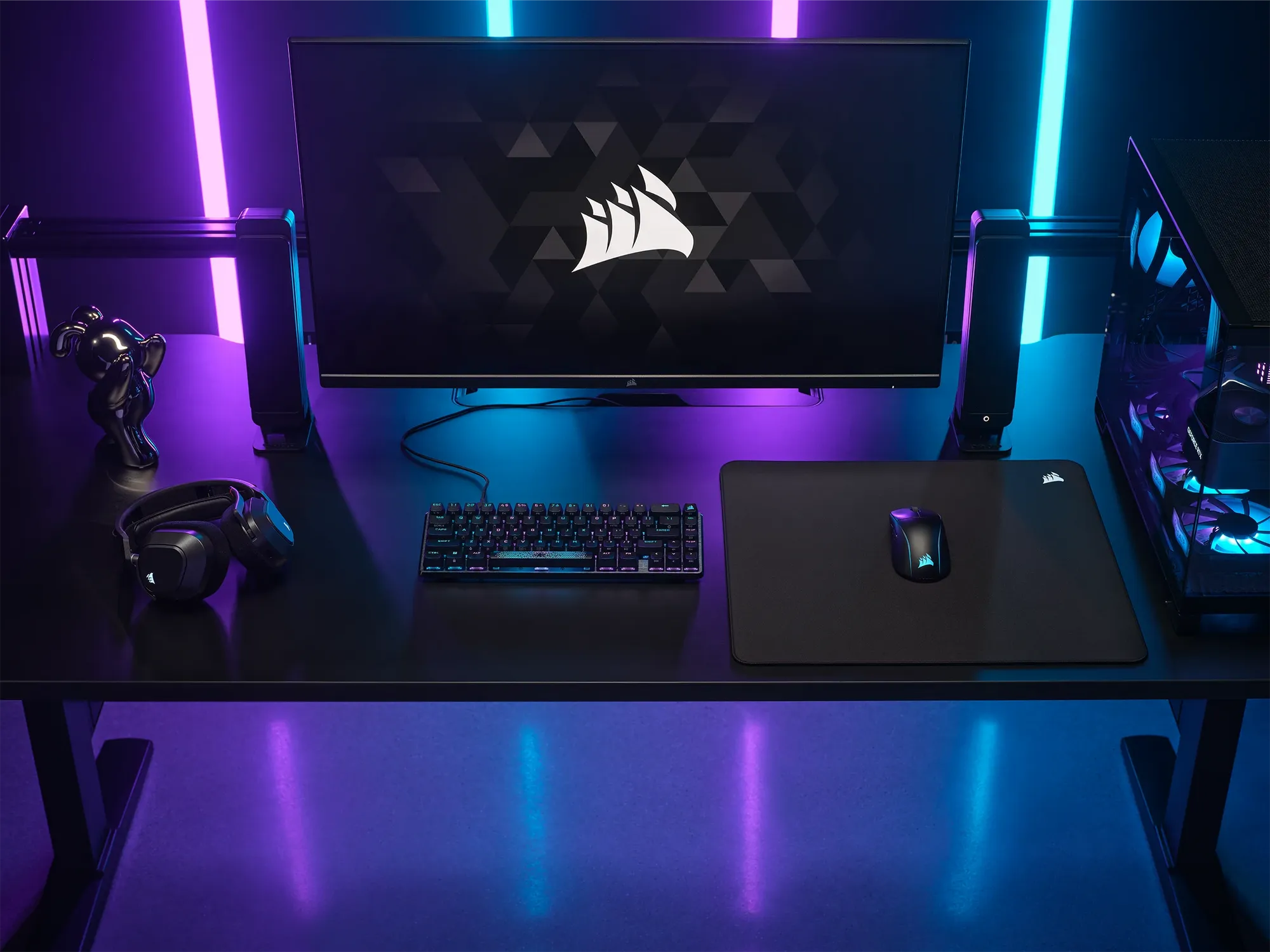 Corsair MM500 v2, Black, Monochromatic, Rubber, Woven fabric, Non-slip base, Gaming mouse pad