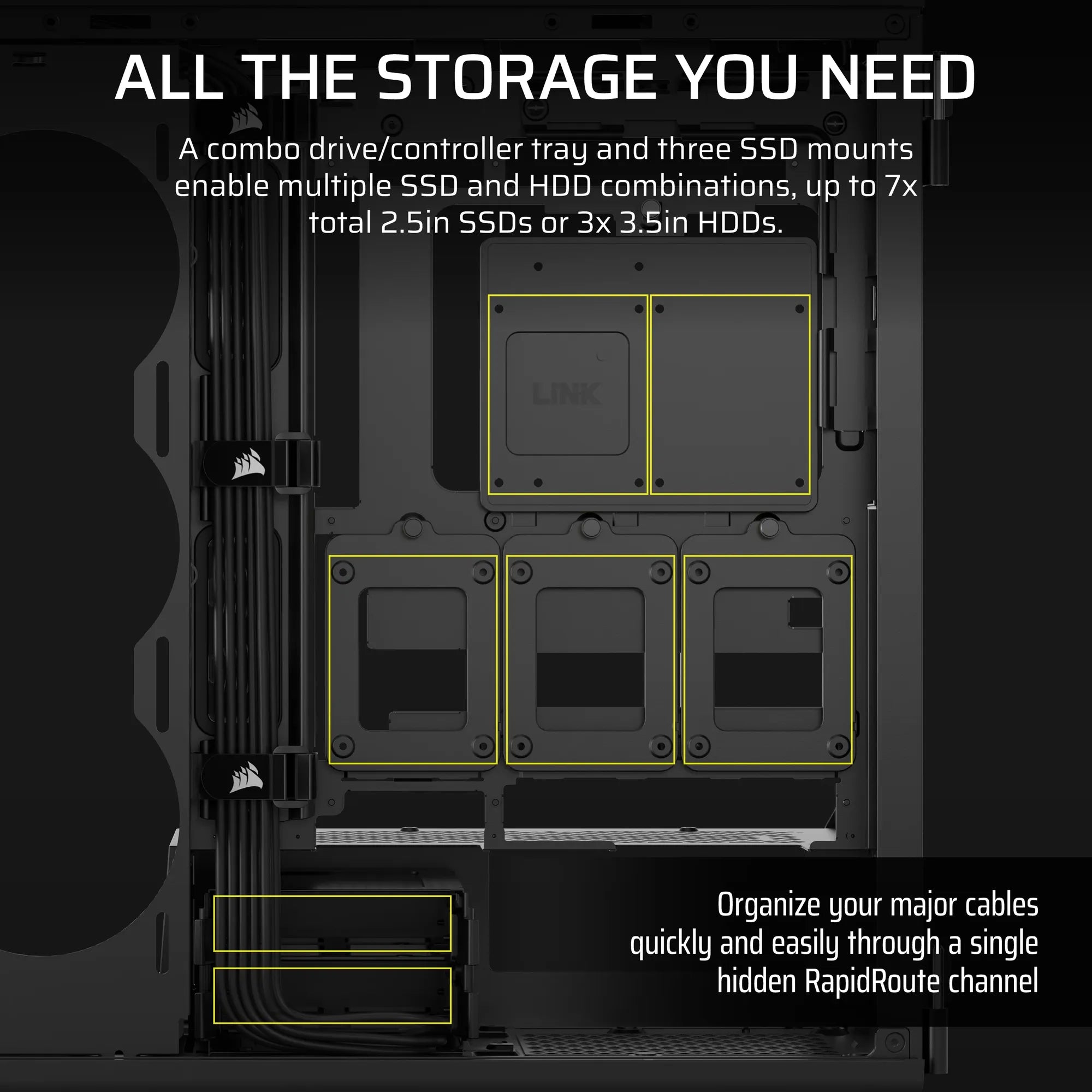 Corsair 5000T, Midi Tower, PC, Black, ATX, EATX, micro ATX, Mini-ITX, Plastic, Steel, Tempered glass, Gaming