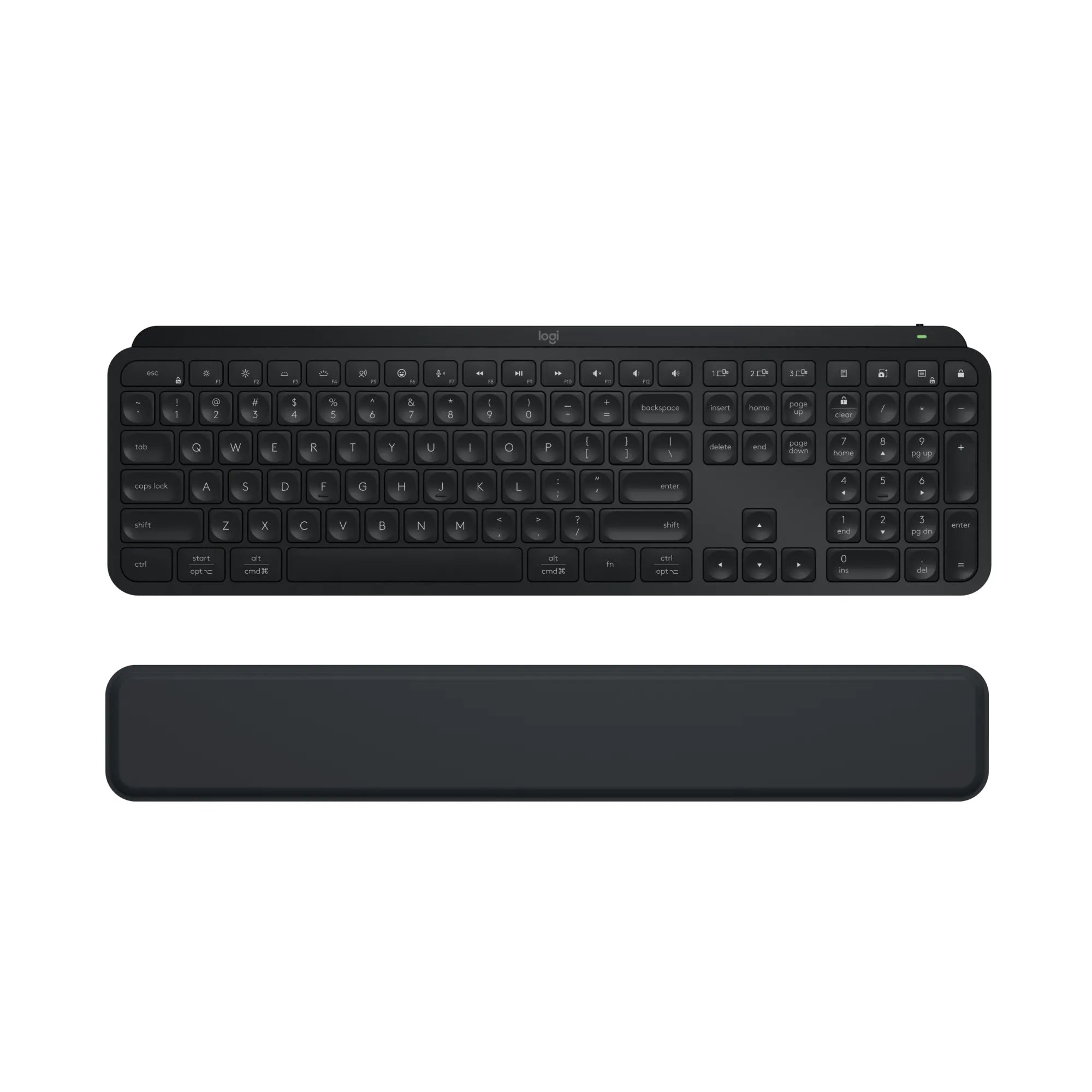 Logitech MX Keys S Combo, Wireless, RF Wireless + Bluetooth, Scissor key switch, QWERTY, LED, Graphite