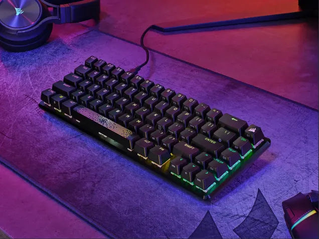 Corsair K65 PRO MINI, Wired, USB, Opto-mechanical key switch, QWERTY, RGB LED, Black