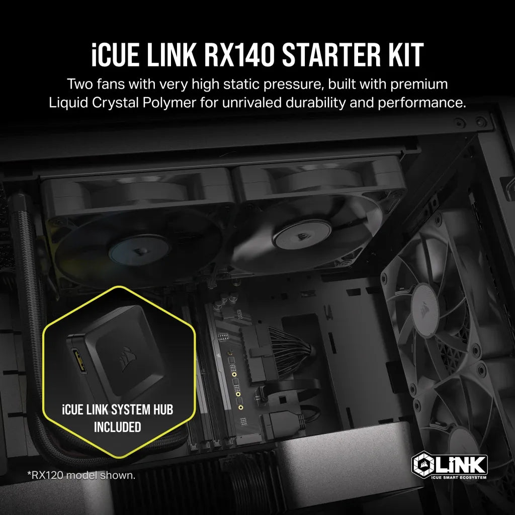 Corsair iCUE LINK RX140, Fan, 14 cm, 300 RPM, 1700 RPM, 36 dB, 95.7 cfm