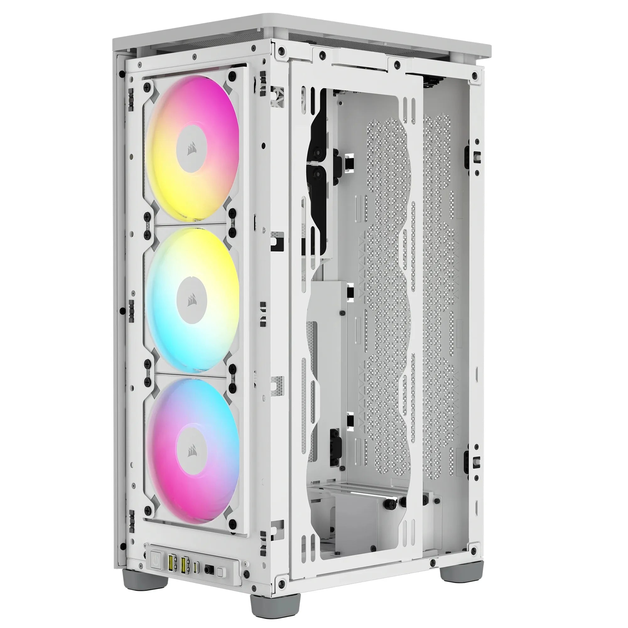 Corsair 2000D RGB Airflow, Small Form Factor (SFF), PC, White, Mini-ITX, Mesh, Tempered glass, Multi