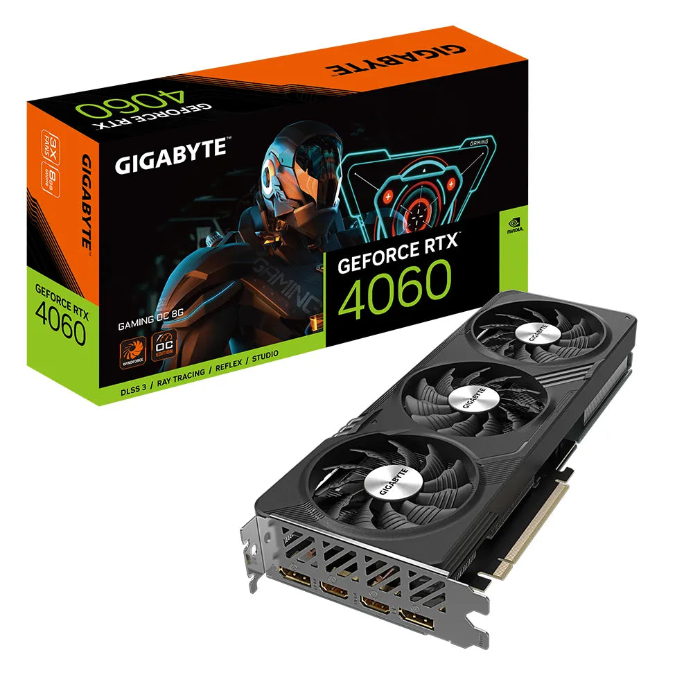 Gigabyte GeForce RTX­­ 4060 GAMING OC 8G, GeForce RTX­ 4060, 8 GB, GDDR6, 128 bit, 7680 x 4320 pixels, PCI Express 4.0