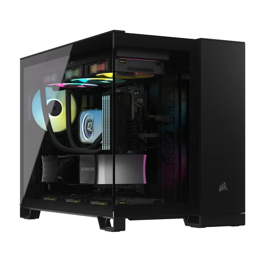 Corsair 2500X RGB, Micro Tower, PC, Black, ATX, 120,140,240,280,360 mm, 2.5,3.5"