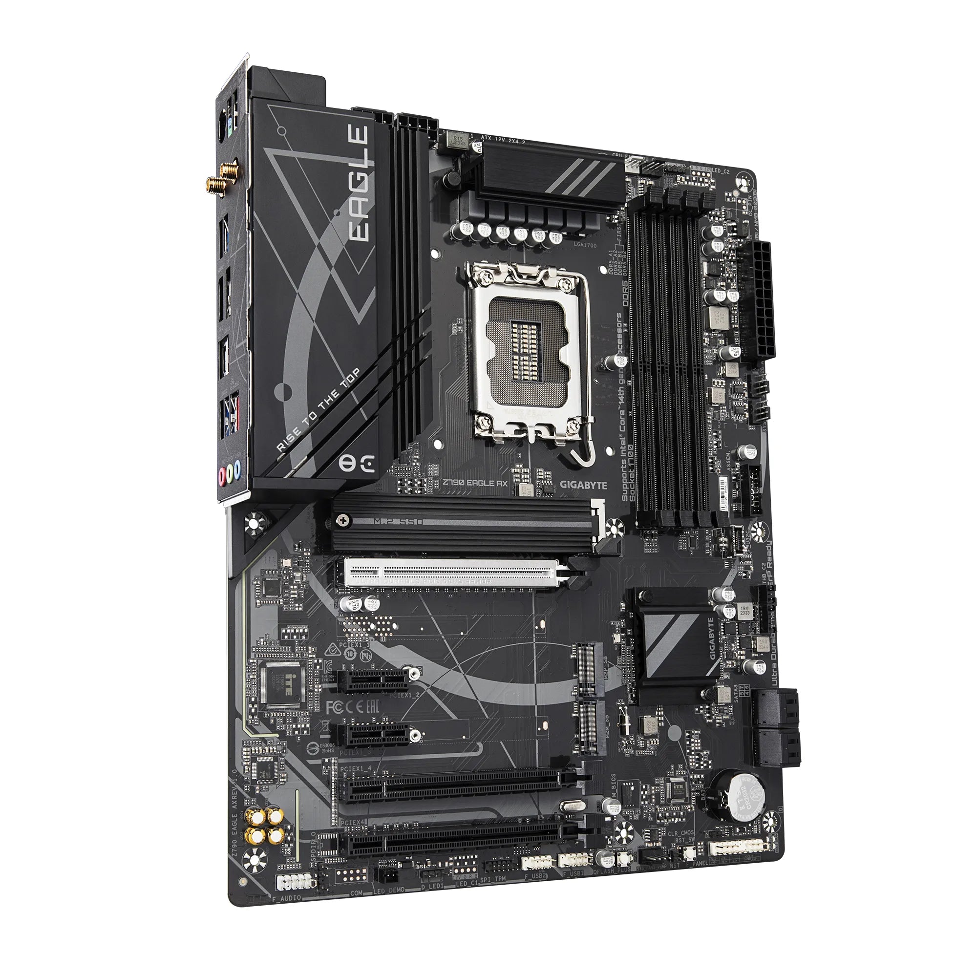 Gigabyte Z790 EAGLE AX Motherboard - Supports Intel Core 14th Gen CPUs, 12+1+１Phases Digital VRM, up to 7600MHz DDR5 (OC), 3xPCIe 4.0 M.2, Wi-Fi 6E, 2.5GbE LAN, USB 3.2 Gen 2, Intel, LGA 1700, Intel® Celeron®, Intel® Core™ i3, Intel® Core™ i5, Intel® Core™ i7, Intel® Core™ i9,..., LGA 1700, 192 GB, DDR5-SDRAM