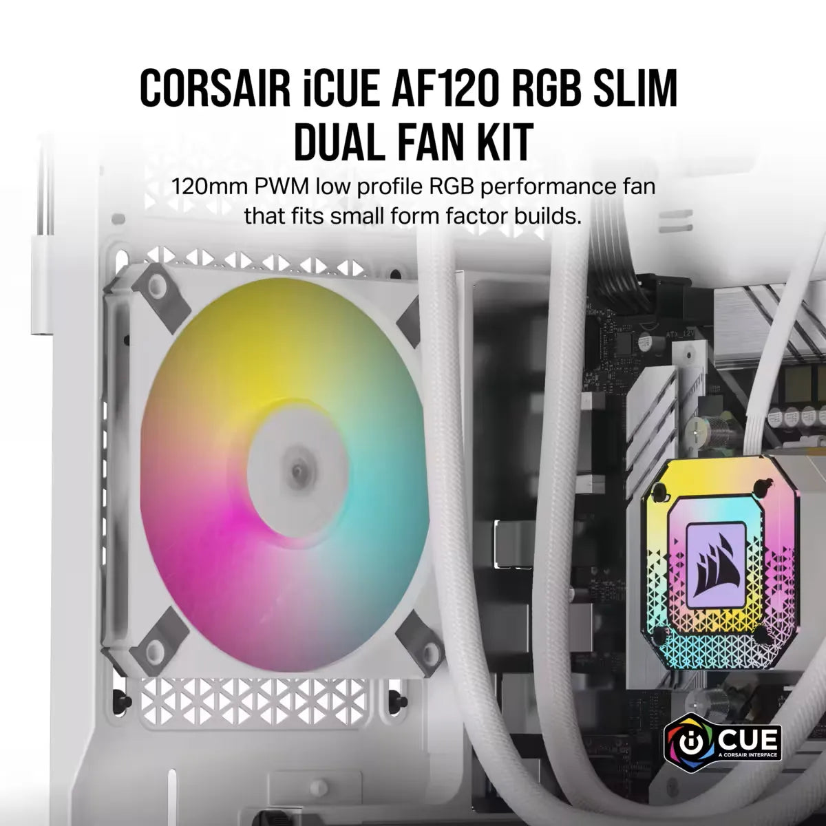 Corsair AF120 RGB Slim, Fan, 12 cm, 600 RPM, 2000 RPM, 27.5 dB, 56.3 cfm