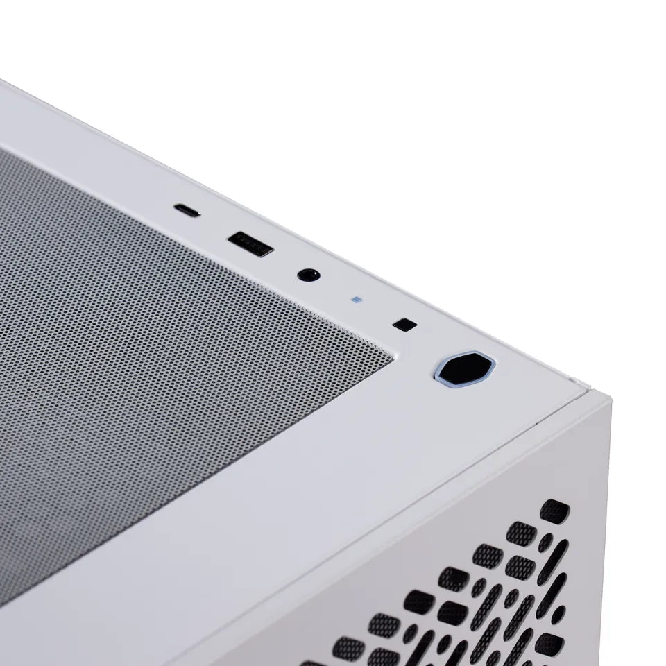 Cooler Master Case Masterbox 302 Mini-Tower; Tempered Glass Side Panel; preinstalled 3 x 120mm fans; 1 x 2.5'' HDD;  White