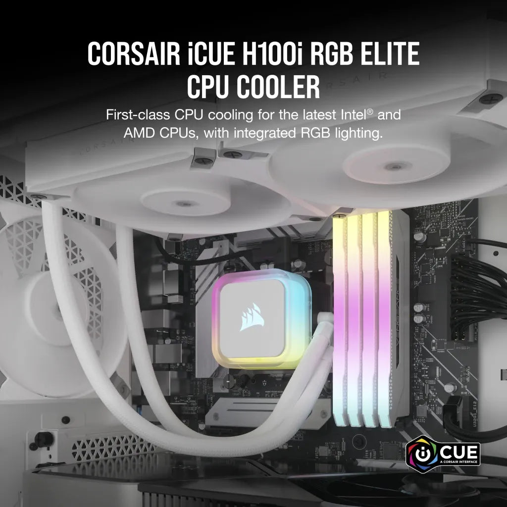 Corsair H100I Elite, All-in-one liquid cooler, 12 cm, 400 RPM, 1850 RPM, 28.9 dB, 59.1 cfm