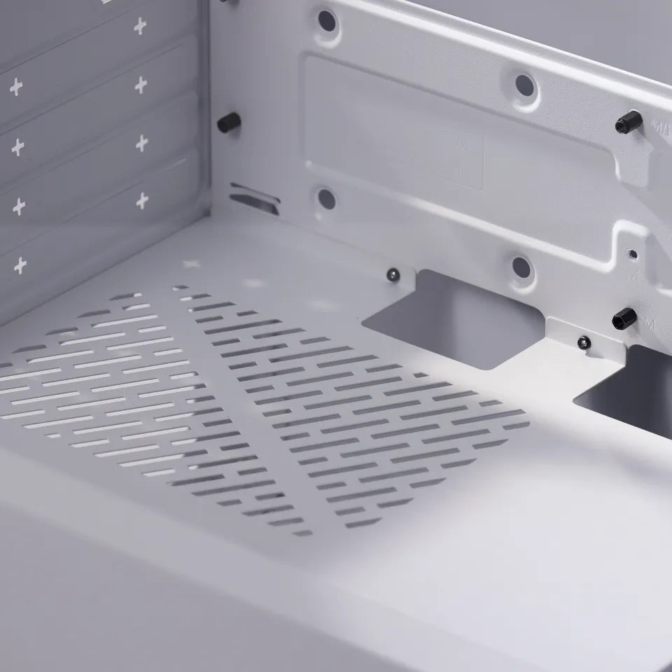 Cooler Master Case Masterbox 302 Mini-Tower; Tempered Glass Side Panel; preinstalled 3 x 120mm fans; 1 x 2.5'' HDD;  White