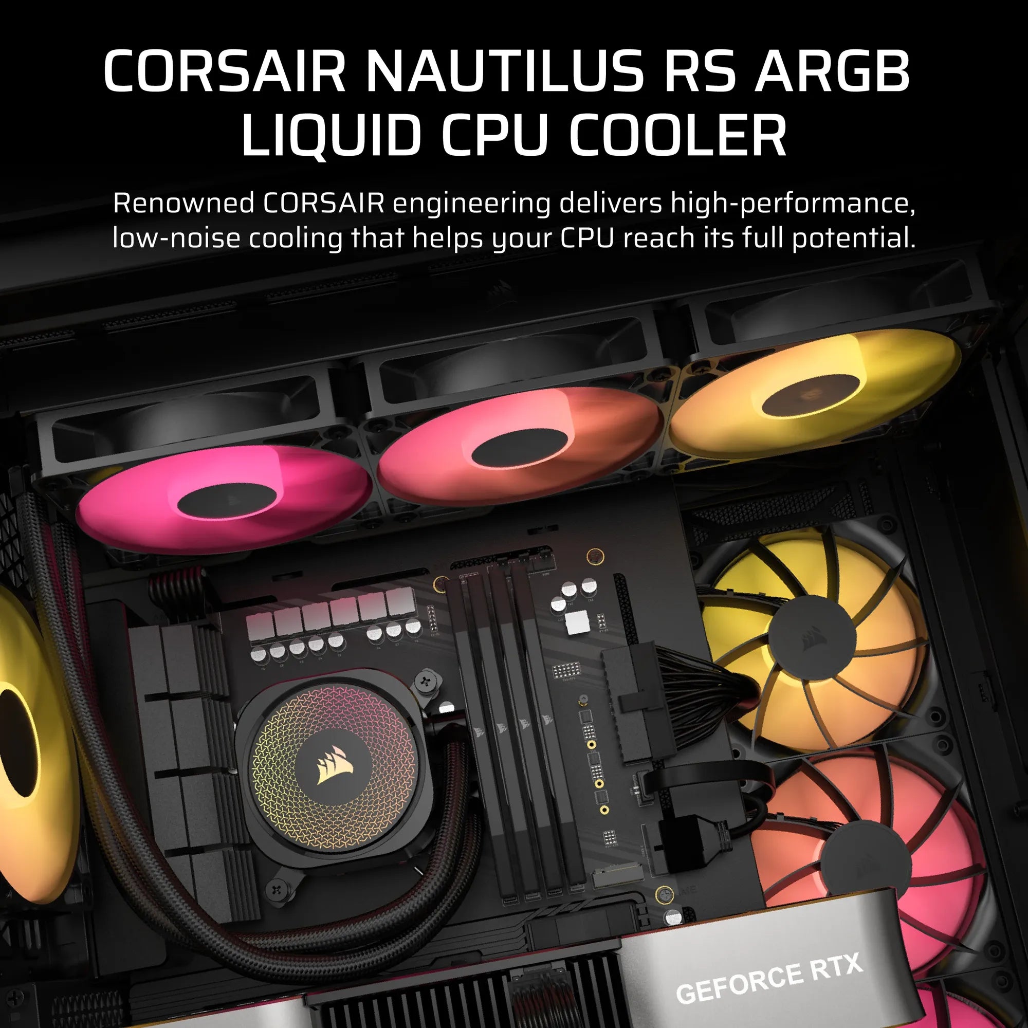 Corsair NAUTILUS 360 RS ARGB, Air cooler, 1700 RPM, 33.2 dB, 94.87 cfm, Black