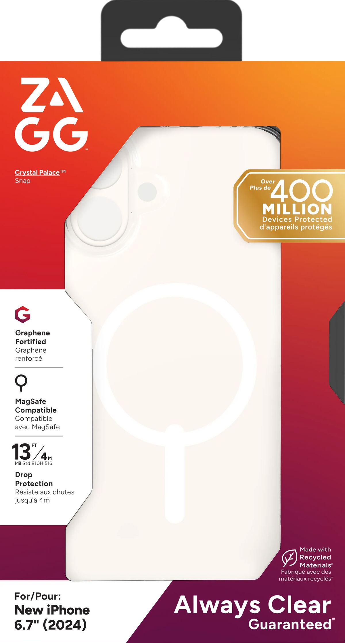 ZAGG Cases Crystal Palace Snap Apple iP16 Plus  Clear