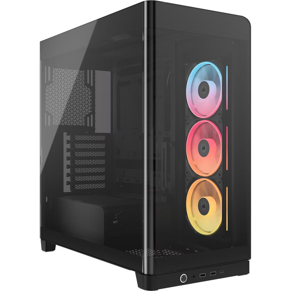 FRAME 4500X LX-R RGB LINK Panoramic Glass Mid-Tower PC Case; 3x RGB Fans Inclided; 4x 2.5'' ; 2x 3.5''; Black