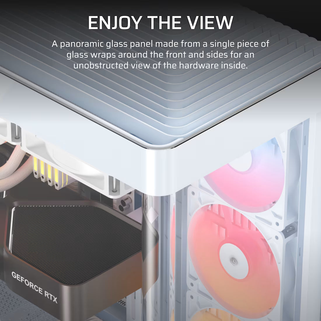 FRAME 4500X RS-R ARGB Panoramic Glass Mid-Tower PC Case;includes 3x RS120-R ARGB Fans ; 4x 2.5'' ; 2x 3.5'' ; White