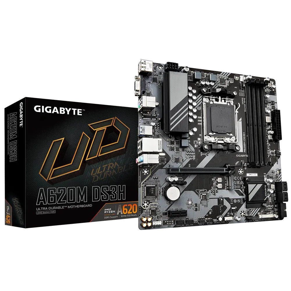 GIGABYTE AMD A620 Chipset for AMD AM5; 2x Dual DDR5; 1x M2;