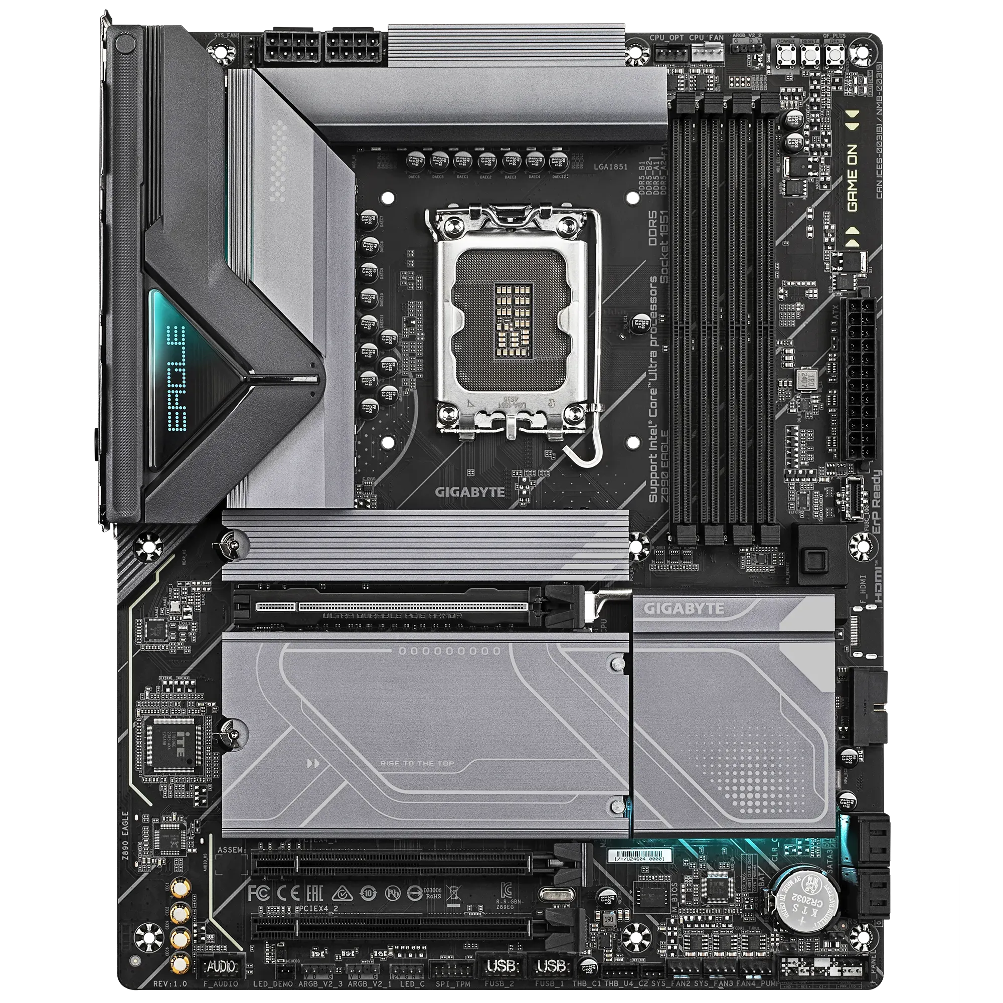 GIGABYTE Intel® Z890 Chipset for LGA 1851; 4x DDR5; 4x M2; USB4® USB Type-C®/DP; ATX. 