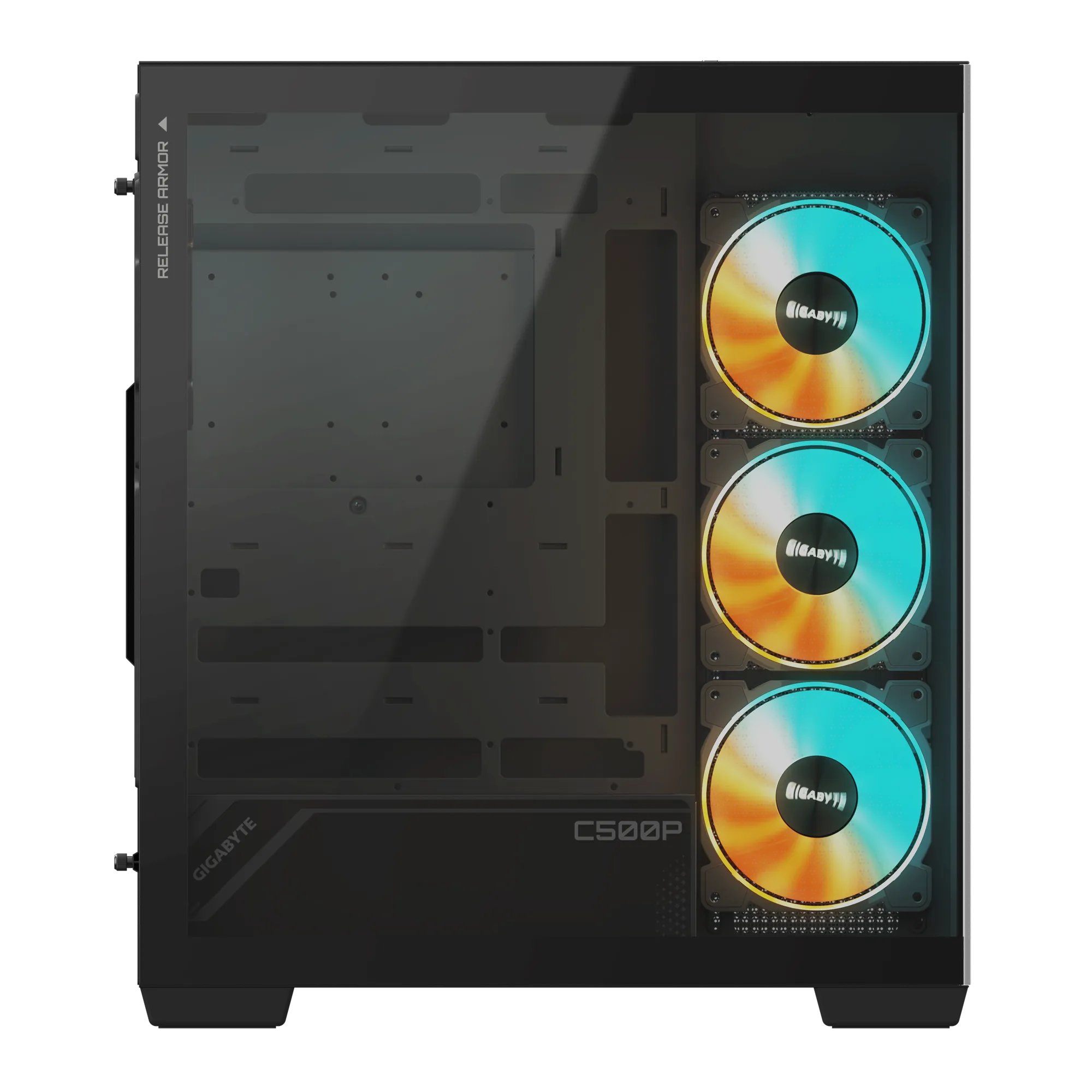 Gigabyte C500 Panoramic Stealth ATX Chassis; 1x 3.5'' | 2x 2.5'' Drive Bays; 360mm Radiator compatible; 4x 120mm ARGB fan incl; 