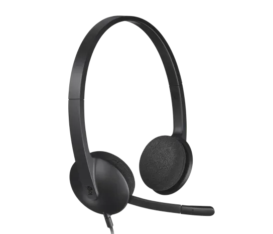 Logitech H340 USB Computer Headset, Wired, Office/Call center, 20 - 20000 Hz, 100 g, Headset, Black