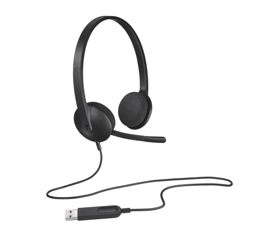 Logitech H340 USB Computer Headset, Wired, Office/Call center, 20 - 20000 Hz, 100 g, Headset, Black