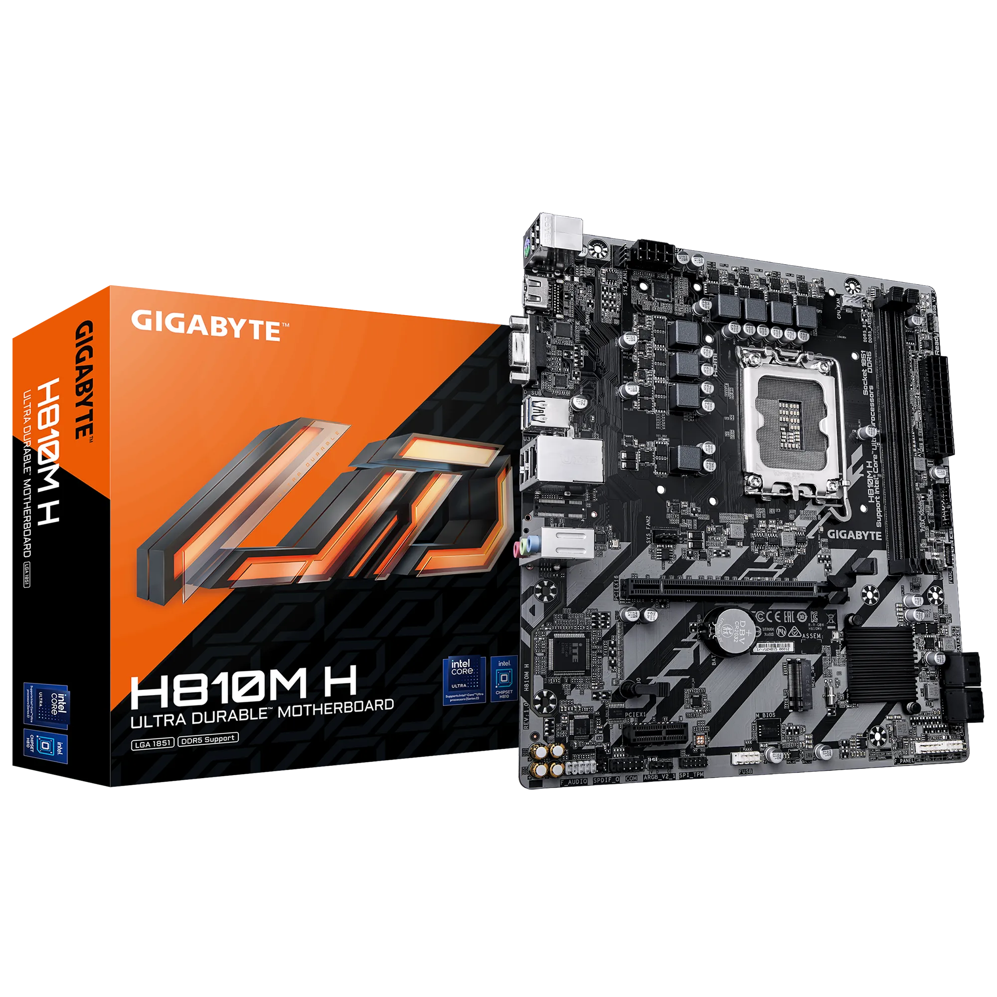 GIGABYTE Intel® H810 Chipset for LGA 1851; 2x DDR5; 2x M2; HDMI 1x VGA; mATX